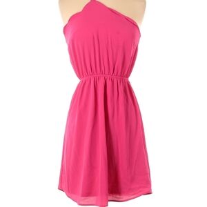 Monteau Fuchsia One-Shoulder Dress